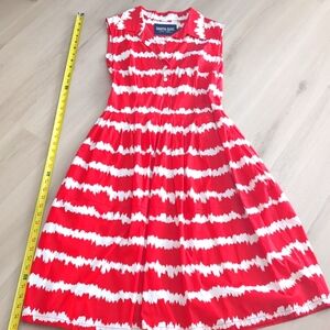 Samantha Sung Sleeveless Shirt Dress Red White 6